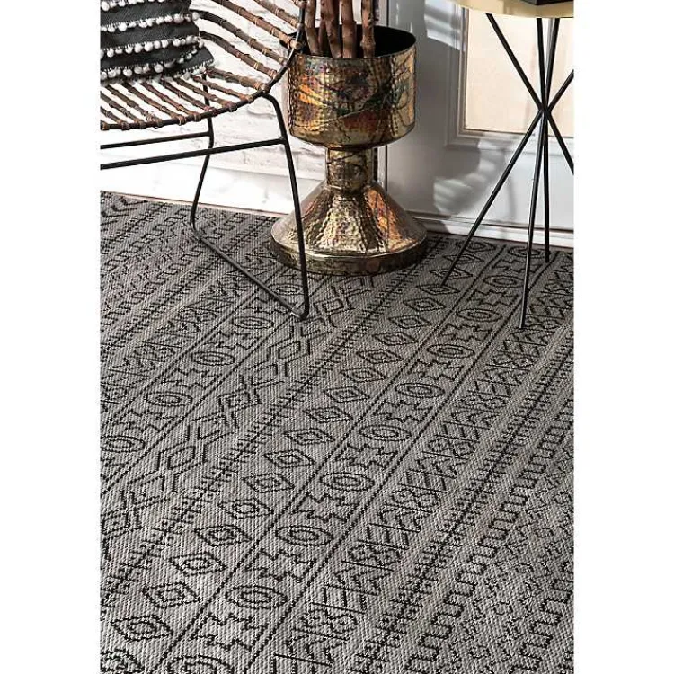 Kirklands Home Jamie Outdoor Area Rug, 6x9 Gray Outlet