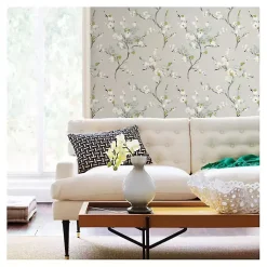 Kirklands Home Gray Japanese Blossom Peel & Stick Wallpaper Clearance