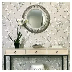 Kirklands Home Gray Japanese Blossom Peel & Stick Wallpaper Clearance