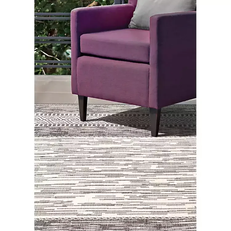 Kirklands Home Lana Stripe Outdoor Rug, 7x10 Gray Best