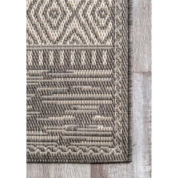 Kirklands Home Lana Stripe Outdoor Rug, 7x10 Gray Best