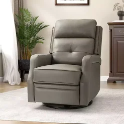 Kirklands Home Leather Swivel Rocker Recliner Gray Sale