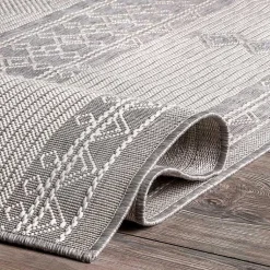 Kirklands Home Gray Lee Global Stripes Outdoor Area Rug, 5x8 Outlet
