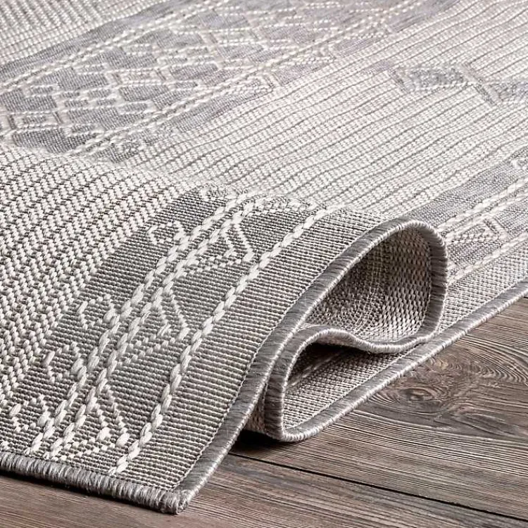 Kirklands Home Gray Lee Global Stripes Outdoor Area Rug, 5x8 Outlet