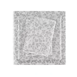 Kirklands Home Gray Leopard Print Satin 3-pc. Twin Sheet Set Outlet