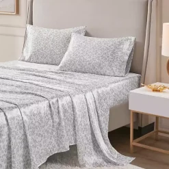Kirklands Home Gray Leopard Print Satin 3-pc. Twin Sheet Set Outlet