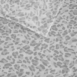 Kirklands Home Gray Leopard Print Satin 3-pc. Twin Sheet Set Outlet