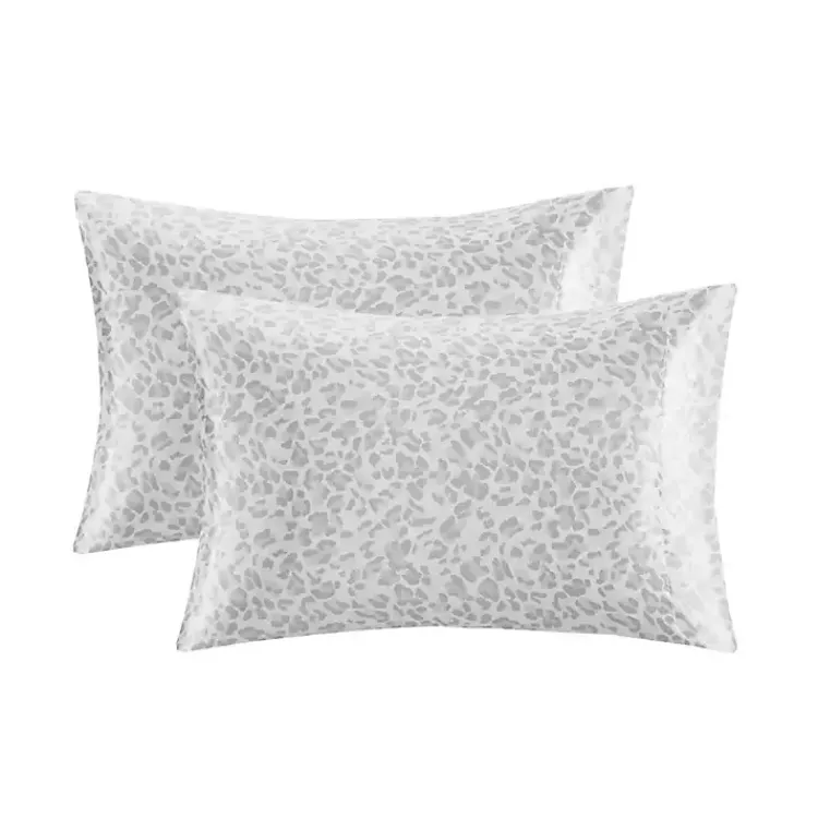 Kirklands Home Gray Leopard Satin Standard 2-pc. Pillow Case Set Hot