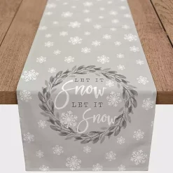 Christmas Dining & Entertaining>Kirklands Home Let It Snow Table Runner, 72 in. Gray