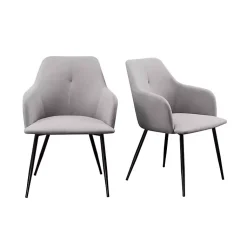 Kirklands Home Lily Upholstered Dining Chairs, Set of 2 Gray Hot