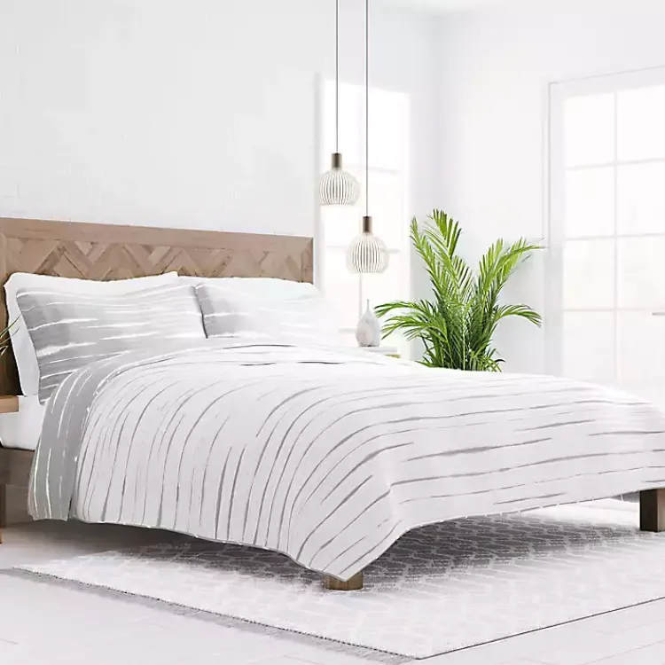 Kirklands Home Gray Linear Reversible 2-pc. Twin Quilt Set Best
