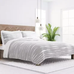 Kirklands Home Gray Linear Reversible 2-pc. Twin Quilt Set Best