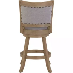 Kirklands Home Linen and Driftwood Swivel Counter Stool Gray Discount