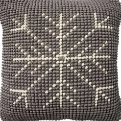Christmas Pillows>Kirklands Home Looped Snowflake Pillow Gray