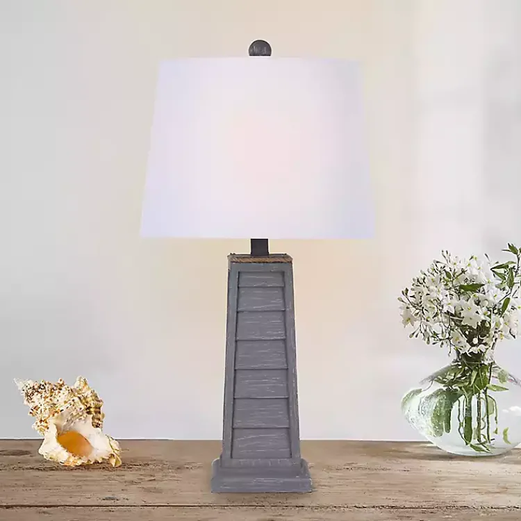 Kirklands Home Louvered Shutter Table Lamps, Set of 2 Gray New
