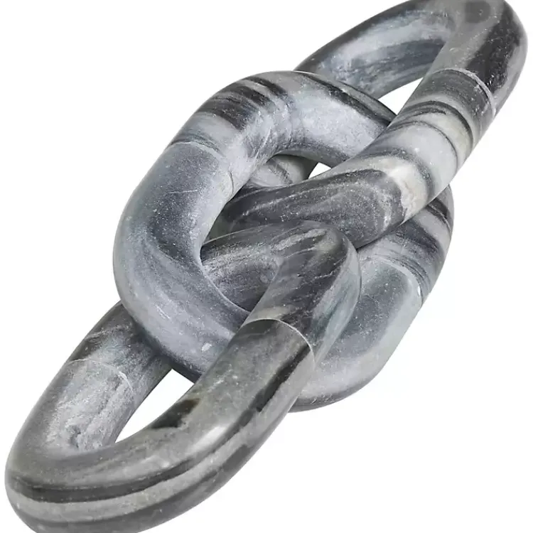 Statues & Figurines>Kirklands Home Gray Marble 3-Link Chain Sculpture