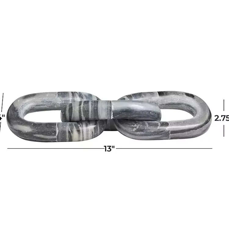 Statues & Figurines>Kirklands Home Gray Marble 3-Link Chain Sculpture