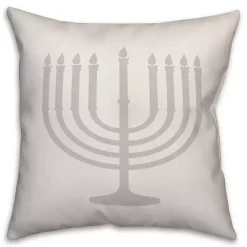 Hanukkah Decorations>Kirklands Home Gray Menorah Pillow