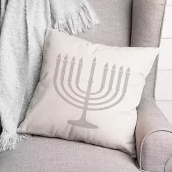 Hanukkah Decorations>Kirklands Home Gray Menorah Pillow