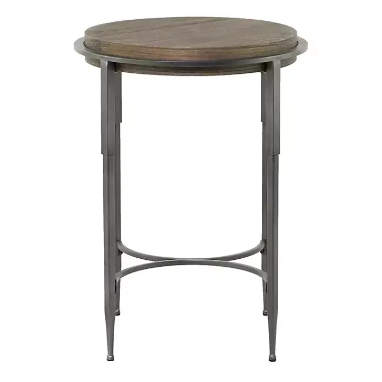 Kirklands Home Metal & Wood Round Accent Table Gray Clearance