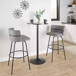 Kirklands Home Metal Cinch Swivel Bar Stools, Set of 2 Gray Sale