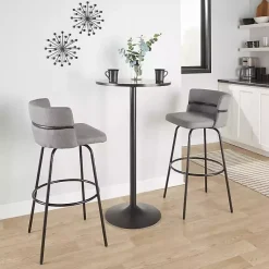Kirklands Home Metal Cinch Swivel Bar Stools, Set of 2 Gray Sale