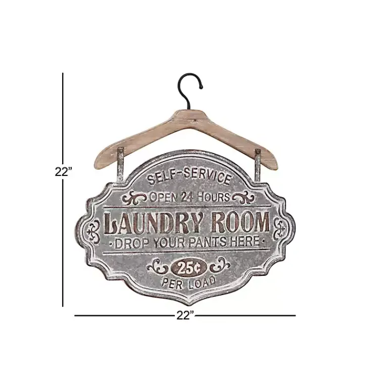 Kirklands Home Metal Laundry Room Wall Plaque Gray Sale
