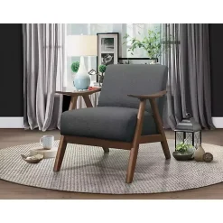 Kirklands Home Mid-Century Hazel Wood Frame Accent Chair Gray Discount