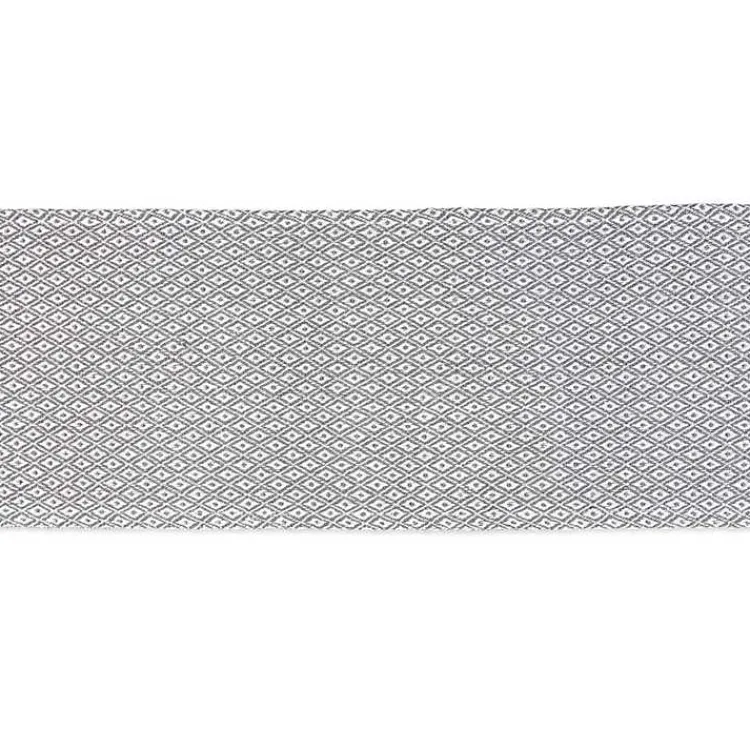Kirklands Home Mini Diamond Fringe End Table Runner, 108 in. Gray Hot