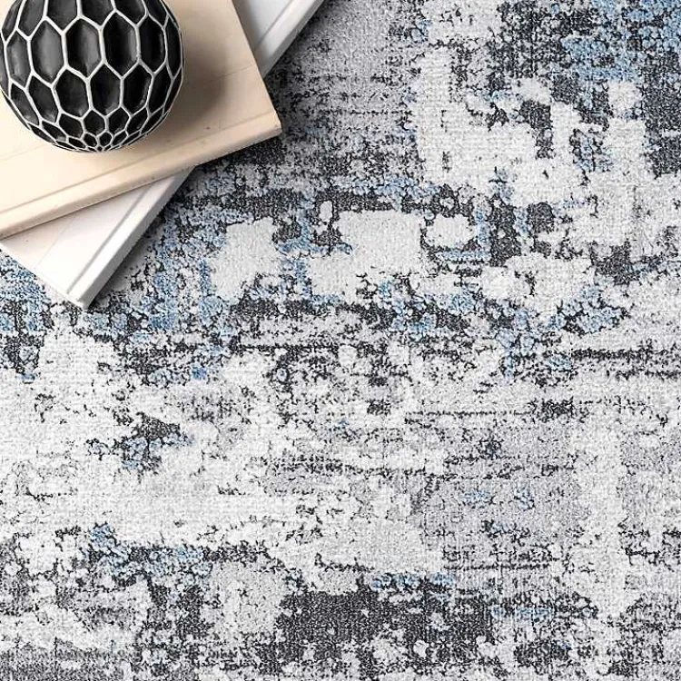 Kirklands Home Gray Modern Abstract Washable Area Rug, 3x5 Outlet