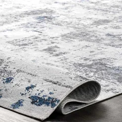 Kirklands Home Gray Modern Abstract Washable Area Rug, 3x5 Outlet