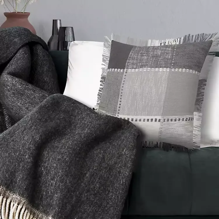Pillows>Kirklands Home Gray Monochrome Accent Pillow