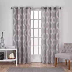 Kirklands Home Monte Curtain Panel Set, 108 in. Gray Hot