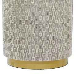 Kirklands Home Mother Of Pearl Sells Wood Base Accent Table Gray Hot