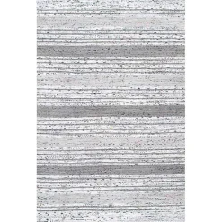 Kirklands Home Gray Mottled Stripe Tassel Area Rug, 8x10 Best