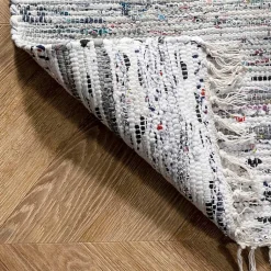 Kirklands Home Gray Mottled Stripe Tassel Area Rug, 8x10 Best