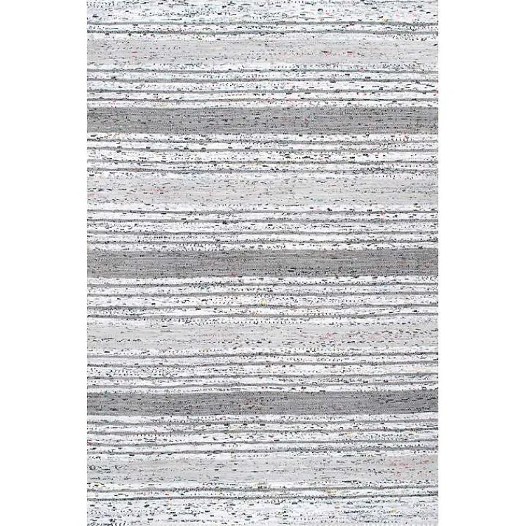 Kirklands Home Gray Mottled Stripe Tassel Area Rug, 9x12 Hot