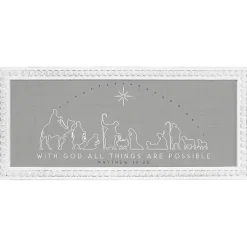 Christmas Art & Wall Decor>Kirklands Home Gray Nativity Scene Wall Plaque