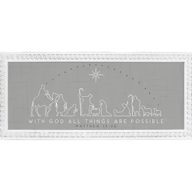 Christmas Art & Wall Decor>Kirklands Home Gray Nativity Scene Wall Plaque