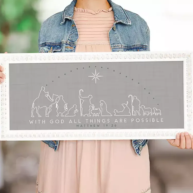 Christmas Art & Wall Decor>Kirklands Home Gray Nativity Scene Wall Plaque