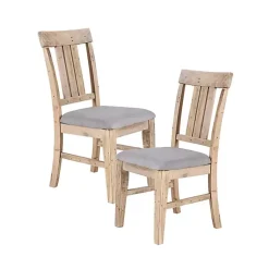Kirklands Home Gray Natural Wooden Sonoma Dining Chairs, Set of 2 Tan Hot