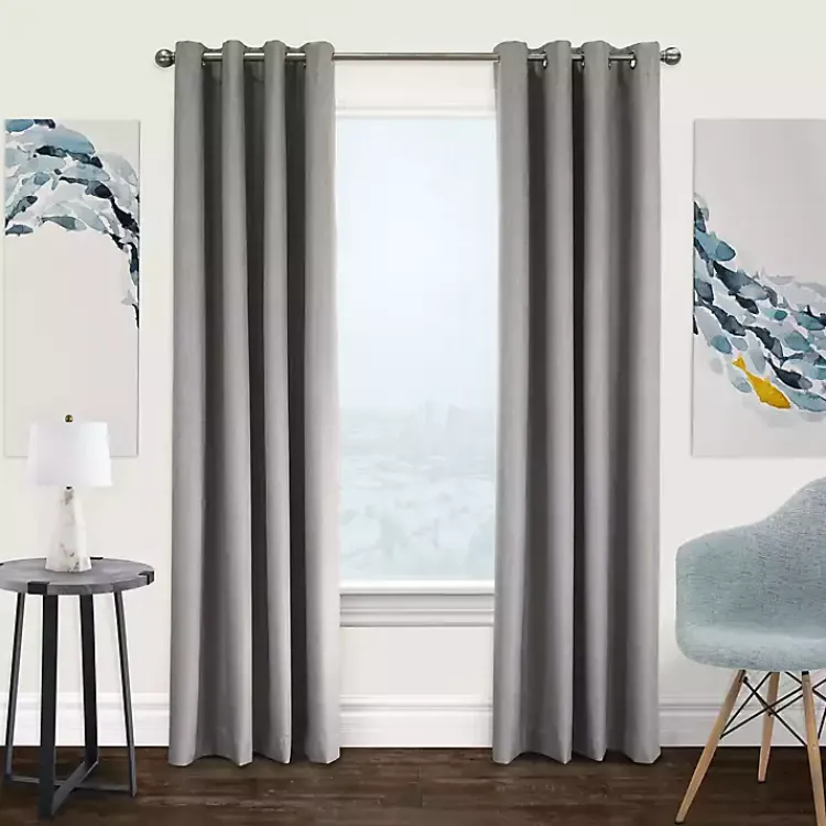 Kirklands Home Newberry Blackout Curtain Panel, 84 in. Gray Clearance