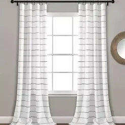 Kirklands Home Gray Ombre Stripe Curtain Panel Set, 95 in. Outlet
