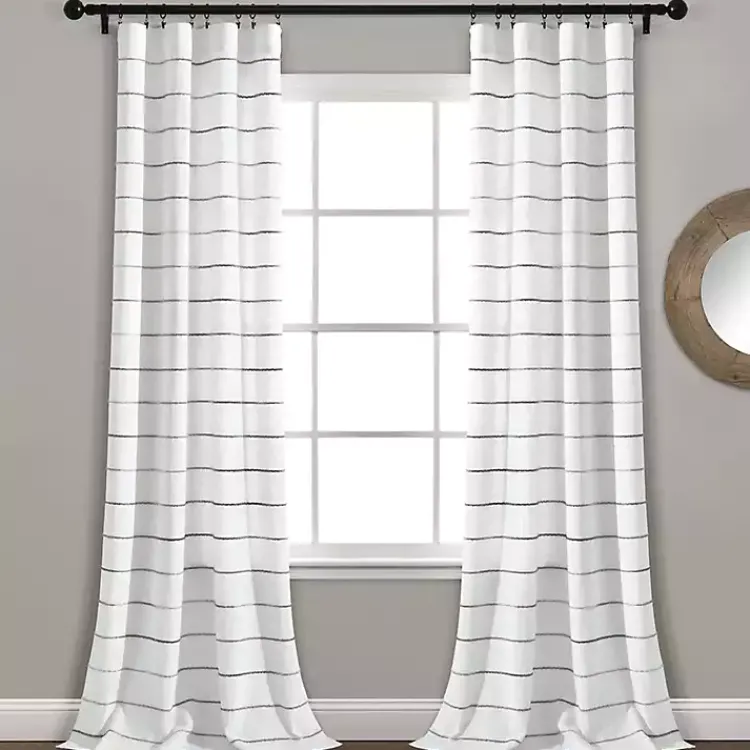 Kirklands Home Gray Ombre Stripe Curtain Panel Set, 95 in. Outlet
