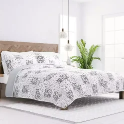 Kirklands Home Gray Patchwork Reversible 2-pc. Twin Quilt Set Sale