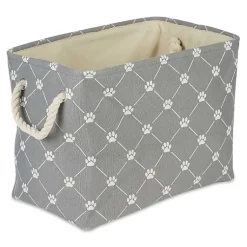 Baskets & Boxes>Kirklands Home Paw Trellis Rectangle Basket, 16 in. Gray