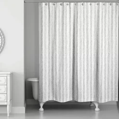 Kirklands Home Gray Petal Lines Shower Curtain Best