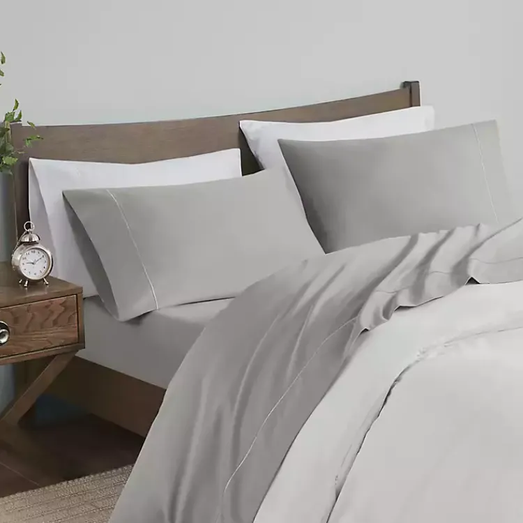 Kirklands Home Pima Cotton Sateen 4-pc. King Sheet Set Gray Clearance