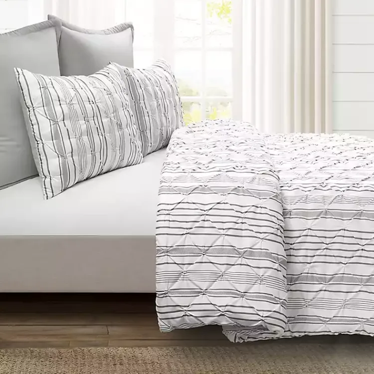 Kirklands Home Gray Pintuck Stripe Full/Queen 5-pc. Comforter Set Online