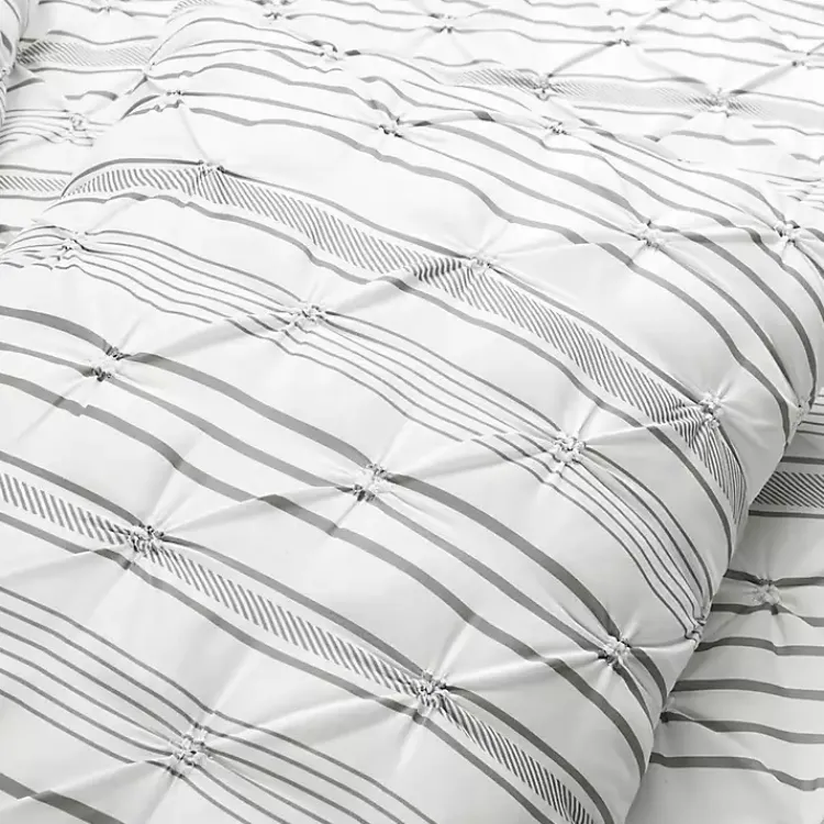 Kirklands Home Gray Pintuck Stripe King 5-pc. Comforter Set Discount